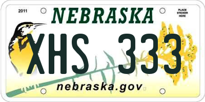 NE license plate XHS333