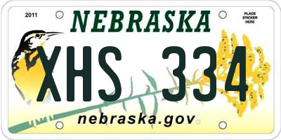 NE license plate XHS334