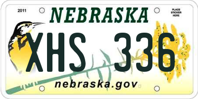 NE license plate XHS336