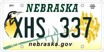 NE license plate XHS337