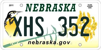 NE license plate XHS352