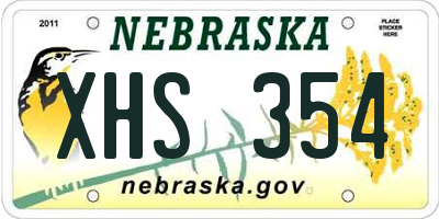 NE license plate XHS354