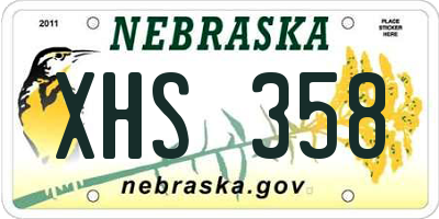 NE license plate XHS358