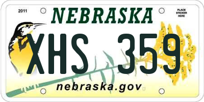 NE license plate XHS359