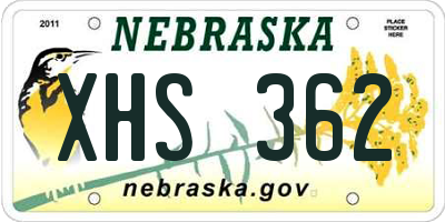NE license plate XHS362