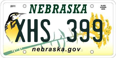 NE license plate XHS399