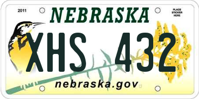 NE license plate XHS432