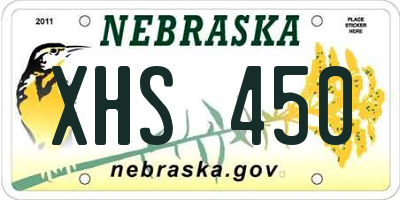 NE license plate XHS450