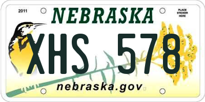 NE license plate XHS578