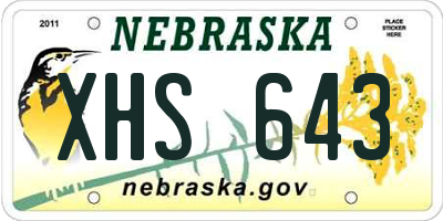 NE license plate XHS643