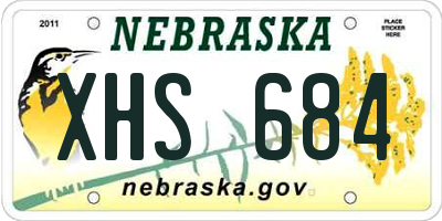 NE license plate XHS684