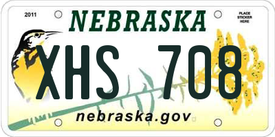 NE license plate XHS708
