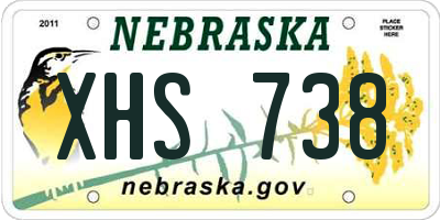 NE license plate XHS738