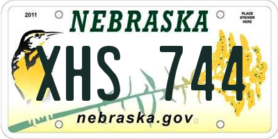NE license plate XHS744