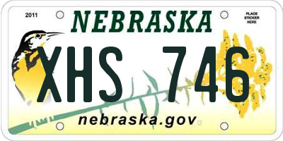 NE license plate XHS746