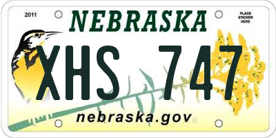 NE license plate XHS747