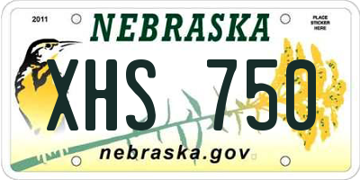 NE license plate XHS750