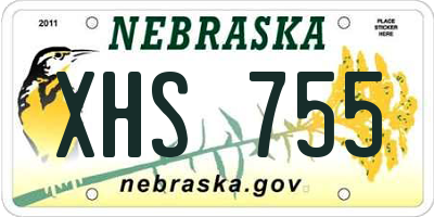 NE license plate XHS755