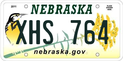 NE license plate XHS764