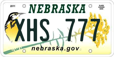 NE license plate XHS777