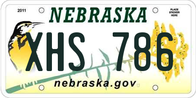 NE license plate XHS786