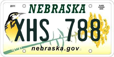 NE license plate XHS788