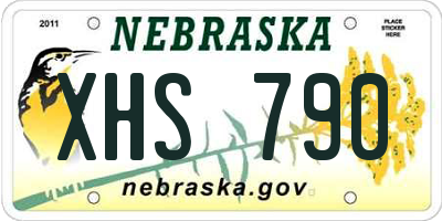 NE license plate XHS790
