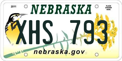 NE license plate XHS793