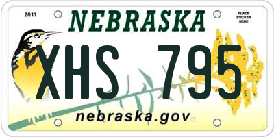 NE license plate XHS795