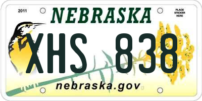 NE license plate XHS838