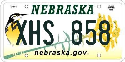 NE license plate XHS858