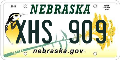 NE license plate XHS909