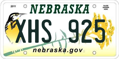 NE license plate XHS925