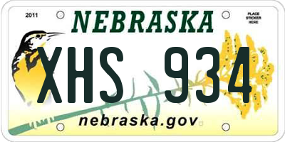 NE license plate XHS934