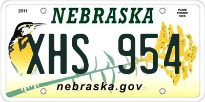 NE license plate XHS954