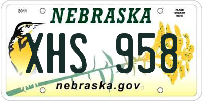 NE license plate XHS958