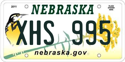 NE license plate XHS995
