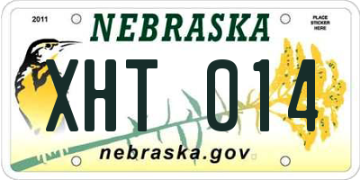 NE license plate XHT014