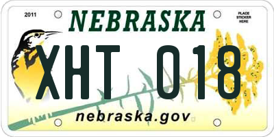 NE license plate XHT018