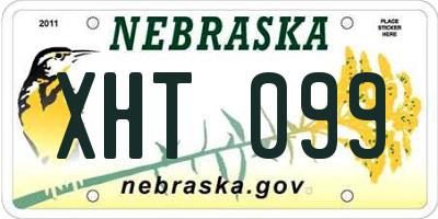 NE license plate XHT099