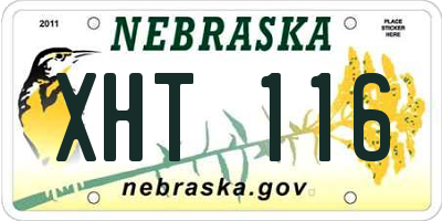 NE license plate XHT116