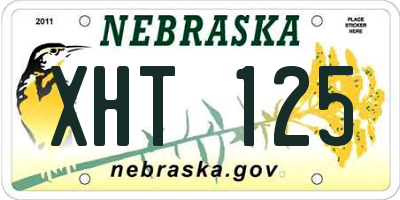 NE license plate XHT125