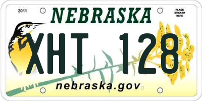 NE license plate XHT128