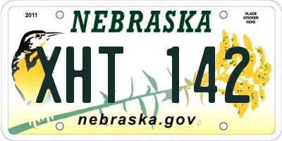 NE license plate XHT142