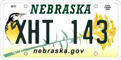 NE license plate XHT143