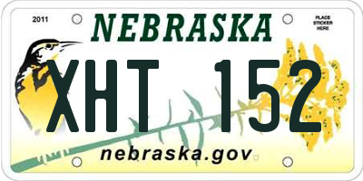 NE license plate XHT152