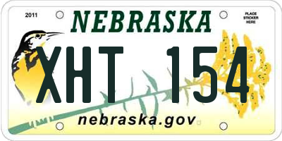 NE license plate XHT154