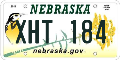 NE license plate XHT184