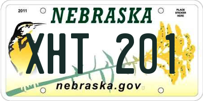 NE license plate XHT201