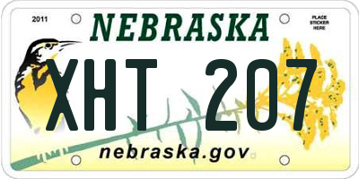 NE license plate XHT207